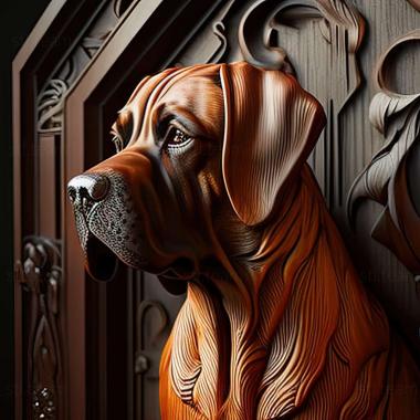 3D model Great Dane of Bordeaux dog (STL)